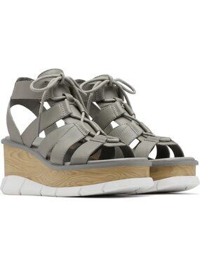 Sorel Women's Joanie™ III Lace-Up Wedge Sandal Chrome Gray